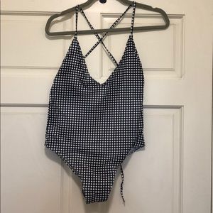 Checkered L One Piece Bathing Suit